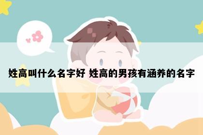 姓高叫什么名字好 姓高的男孩有涵养的名字
